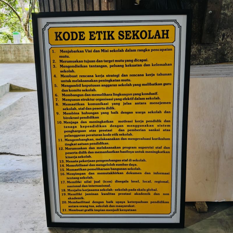 

papan data kode etik sekolah