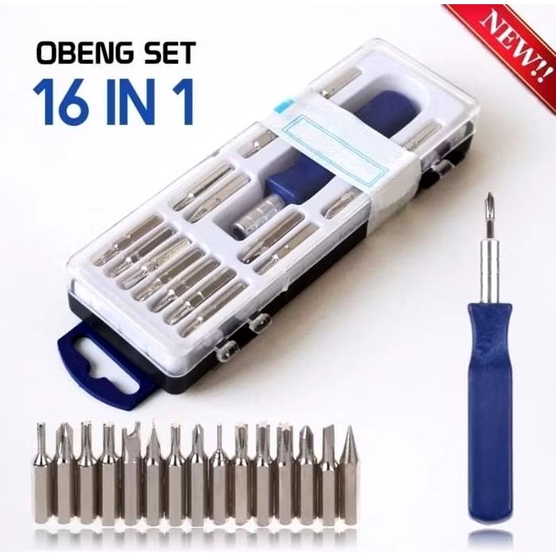 Obeng Set Mini 16 in 1 / Obeng Serbaguna / Obeng Mini / Obeng Magnet / Obeng HP