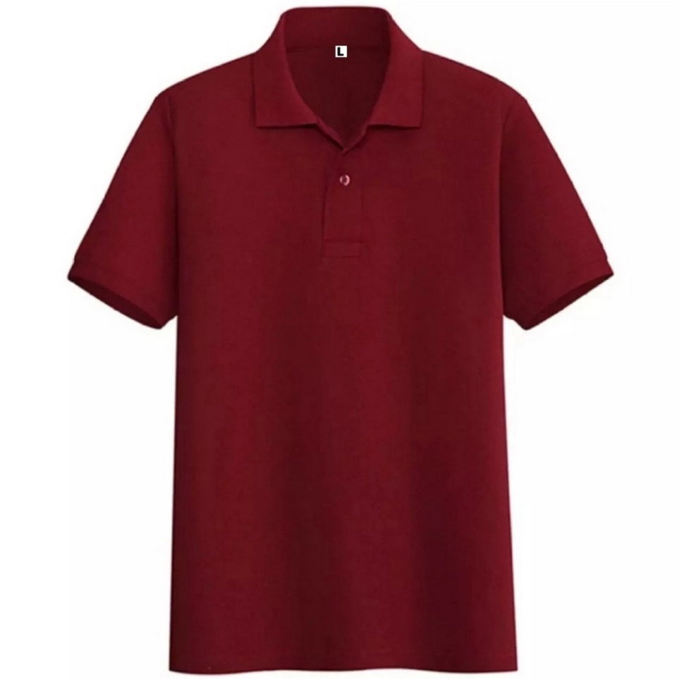 KODE A76T DailyStore 21  Kaos polo pria  kaos kerah pria  polo shirt polos Maroon lengan pendek