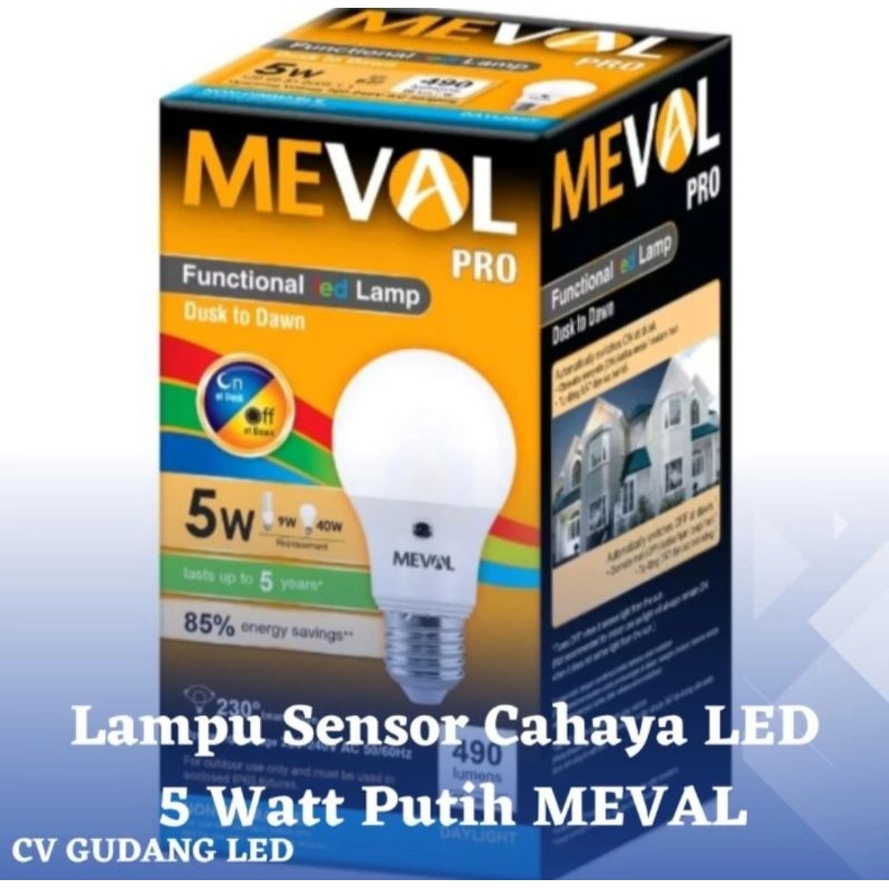 Lampu Sensor Cahaya Led 5 Watt Putih - MEVAL