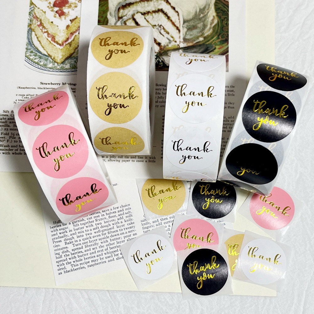 

Eeghrerr 500PCS/Roll Stiker Segel Makanan Stiker Terima Kasih Thank You For Your Order