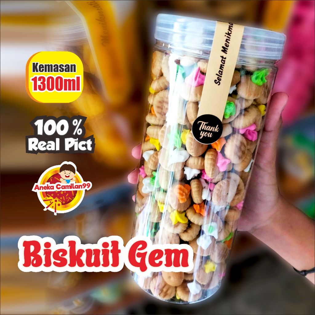 

biskuit kue wafer biskuit gem kemasan toples 1300ml manis