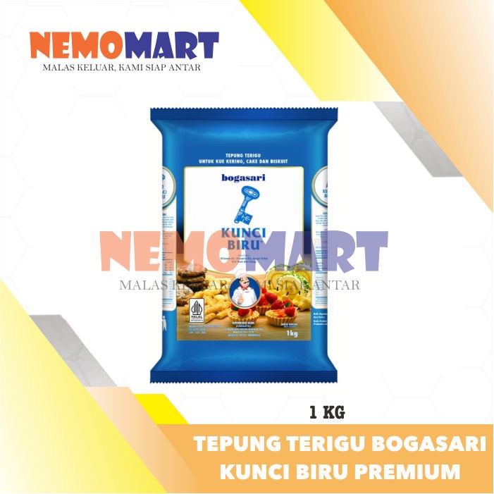 

TEPUNG TERIGU PREMIUM BOGASARI KUNCI BIRU 1 KILO KG 1KG 1KILO KILOGRAM