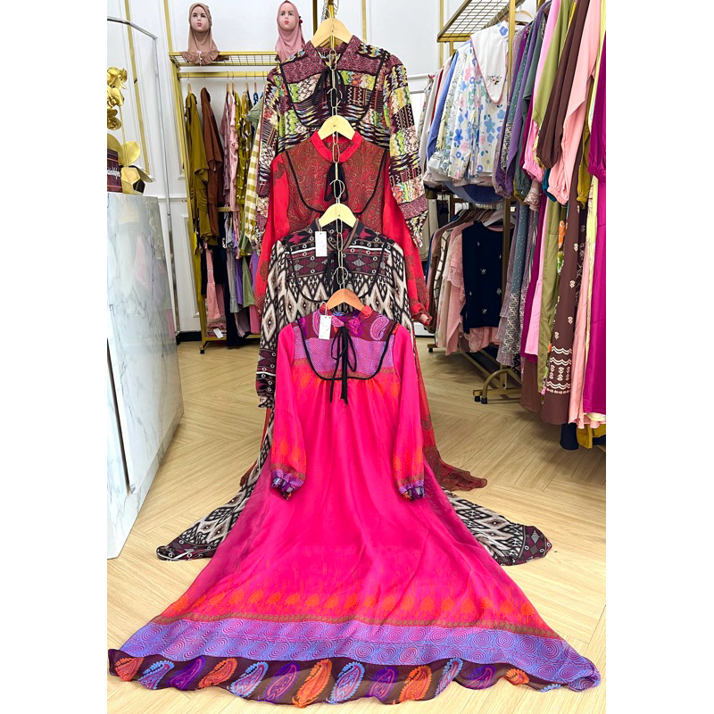 Gamis ceruti/gamis ceruti printing/gamis abstrak/gamis cantik/gamis murah