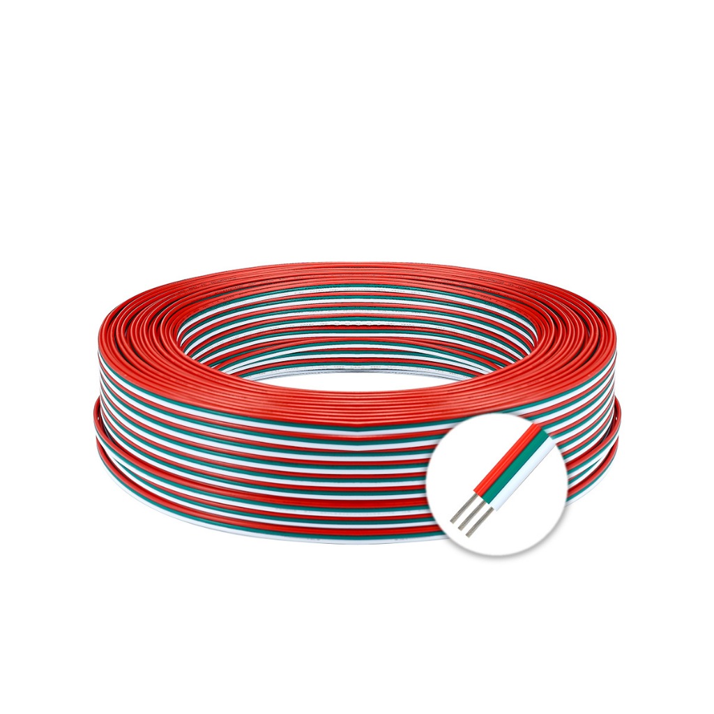 Kabel AWG22 3 Warna kabel 3 jalur Meteran kabel koneksi strip lampu led RGB kabel elektronik paralel