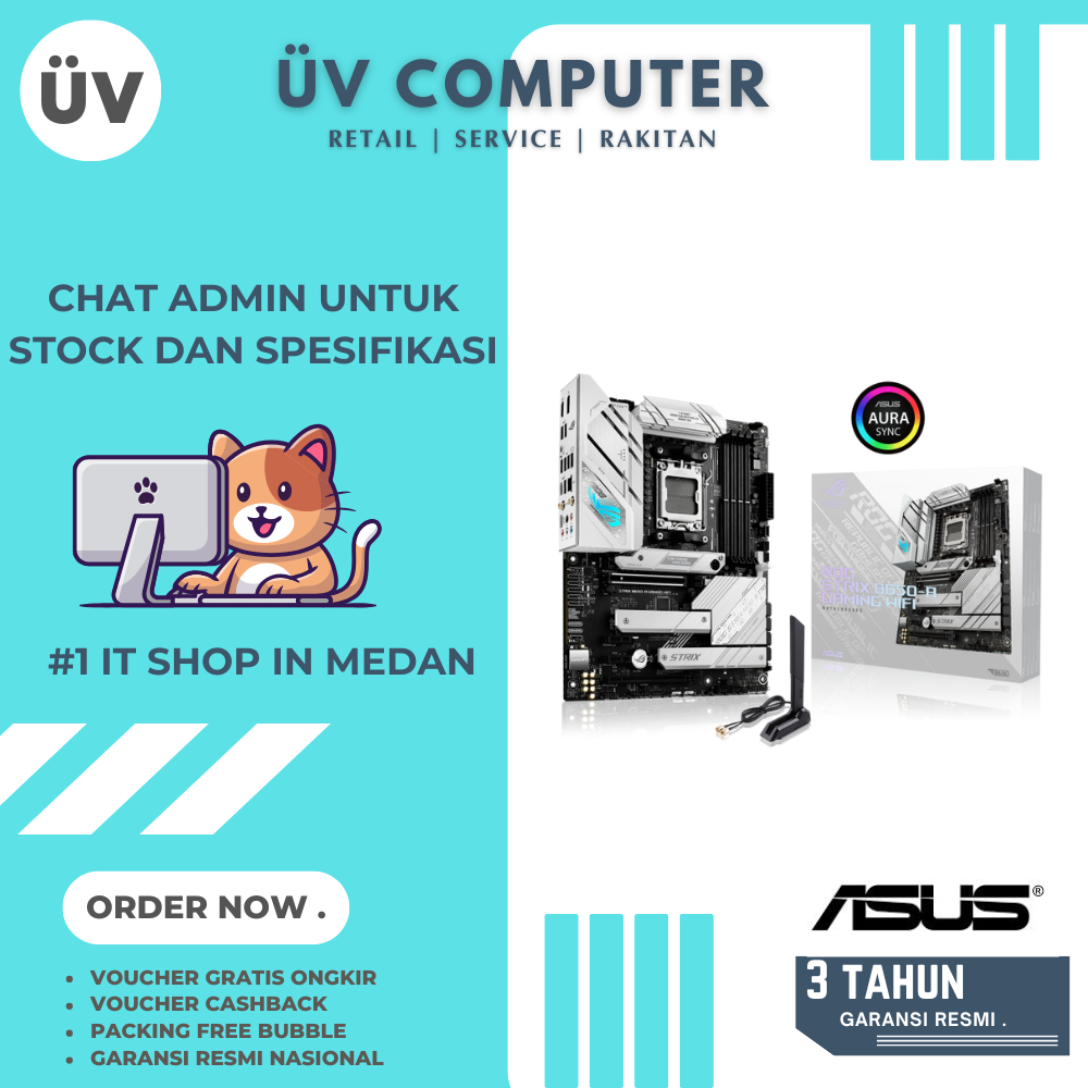 Motherboard Mobo ASUS ROG STRIX B650-A GAMING WIFI | DDR5 | AMD AM5 | ATX | Garansi 3 Tahun