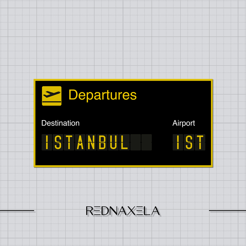 

Stiker Vinyl Airport Sign IST Istanbul Departures Stiker Koper Travel Sticker