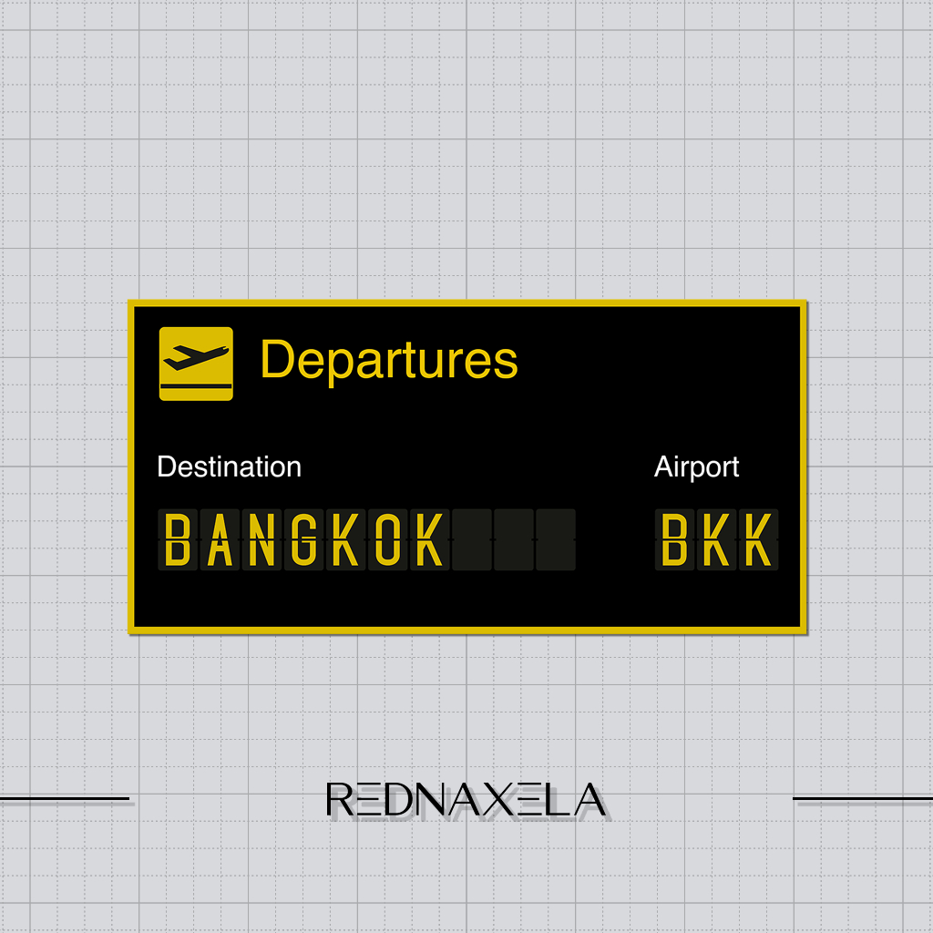 

Stiker Vinyl Airport Sign BKK Bangkok Departures Stiker Koper Travel Sticker