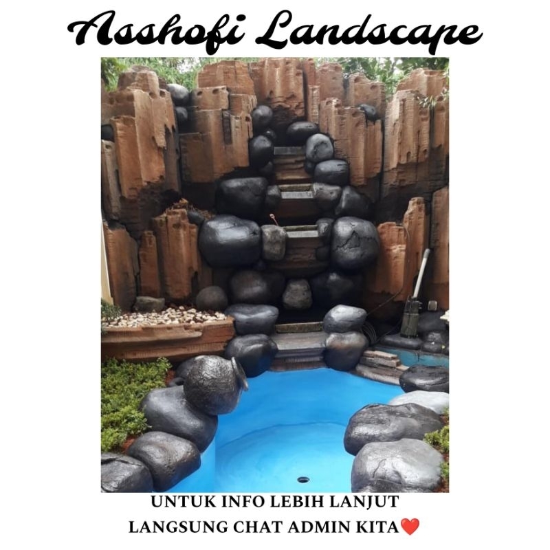 PEMBUATAN TEBING DEKORASI TAMAN MINIMALIS KOLAM IKAN HIAS BUNGA HIAS PASANG RUMPUT TAMAN JEPANG TANA