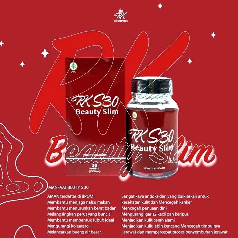 RK GLOW S30 BEAUTY SLIM - RK PELANGSING ALAMI, PENURUN BERAT BADAN 100% original