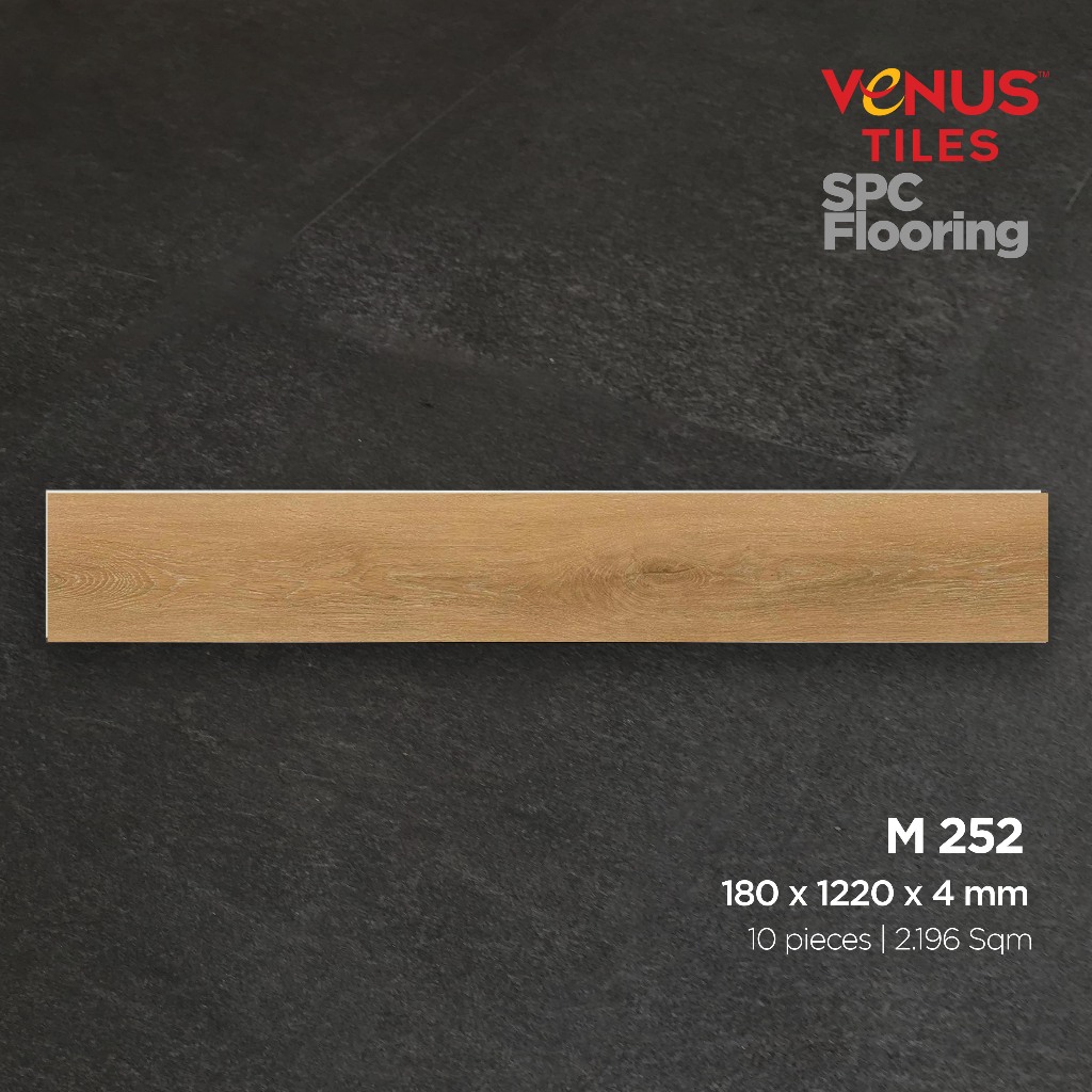 LANTAI MOTIF KAYU CLIK KLIK VENUS LANTAI SPC FLOORING M252-4 18X122CM - VENUS TILES