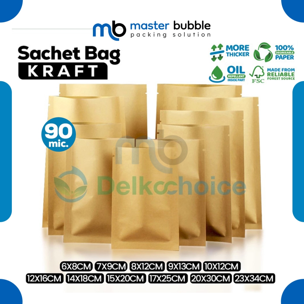 Kemasan Sachet Kraft Greaseproof Bag Kraft Paper Saset Drip Bag Coffee Termurah- Delkochoice