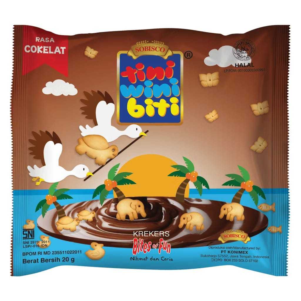 

Tini Wini Biti Biskuit Anak Cokelat 30 gr bentuk binatang