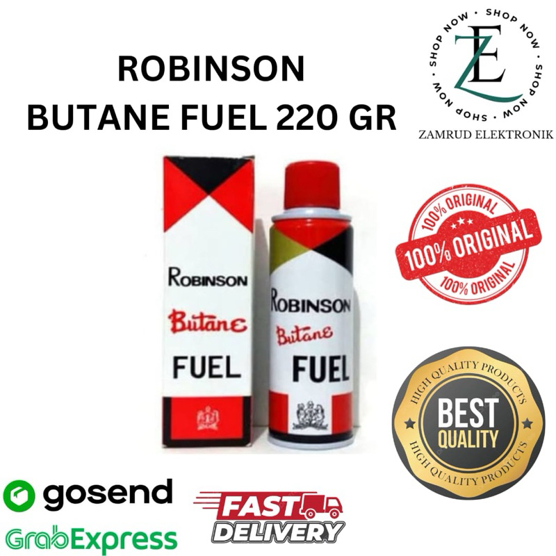 Gas Robinson Butane Fuel isi Ulang Korek Mancis pemantik Gas Refill Ukuran Besar 220 Gram