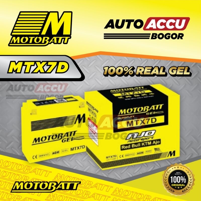 aki/accu/battery kering MOTOBATT MF GEL ORIGINAL ( MTX7D ) untuk motor Scorpio,Tiger,Nouvo, Yamaha,H