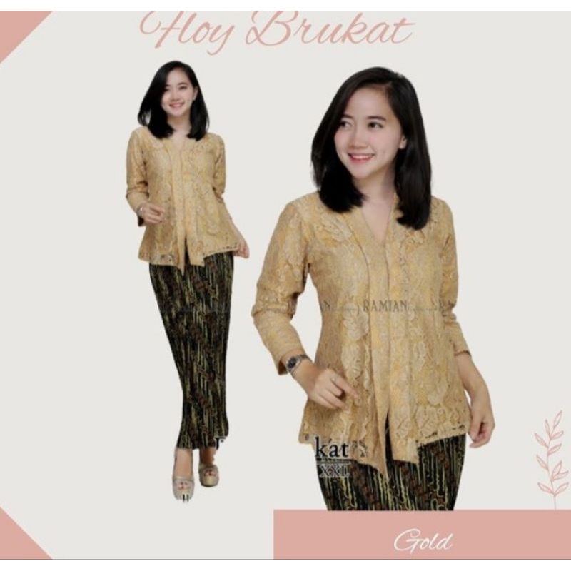 TERLARIS Set(atasan+bawahan) Floy brukat atasan kebaya+rok plisket terlaris /set kebaya wisuda