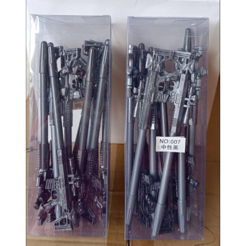 

ATH Pulpen Bentuk Pistol 12pcs Pulpen Tinta Gel Pulpen Unik Pulpen Mainan Pistol