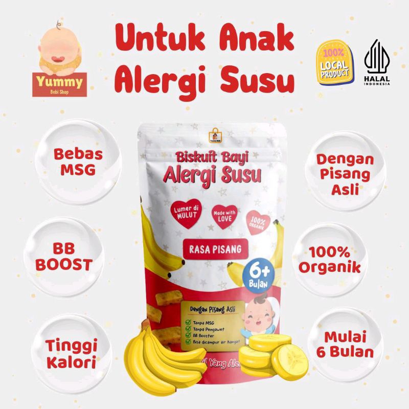 Biskuit Bayi Tanpa Susu Usia 6 Bulan Untuk Anak Alergi Susu Sapi, Cemilan Biskuit Bayi MPASI ALERGI 