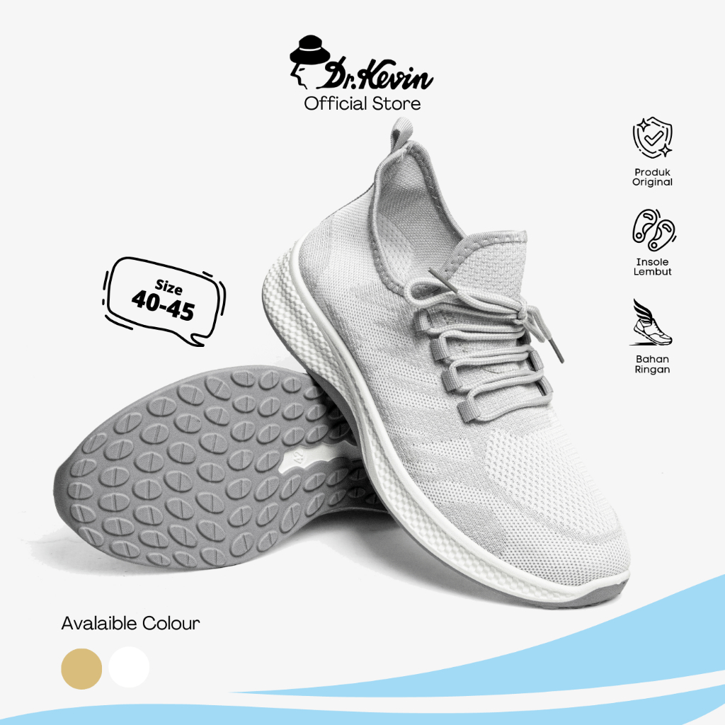 Dr. Kevin Sepatu Sport Pria Men Sneakers Sekolah Flyknit Tali 889-084