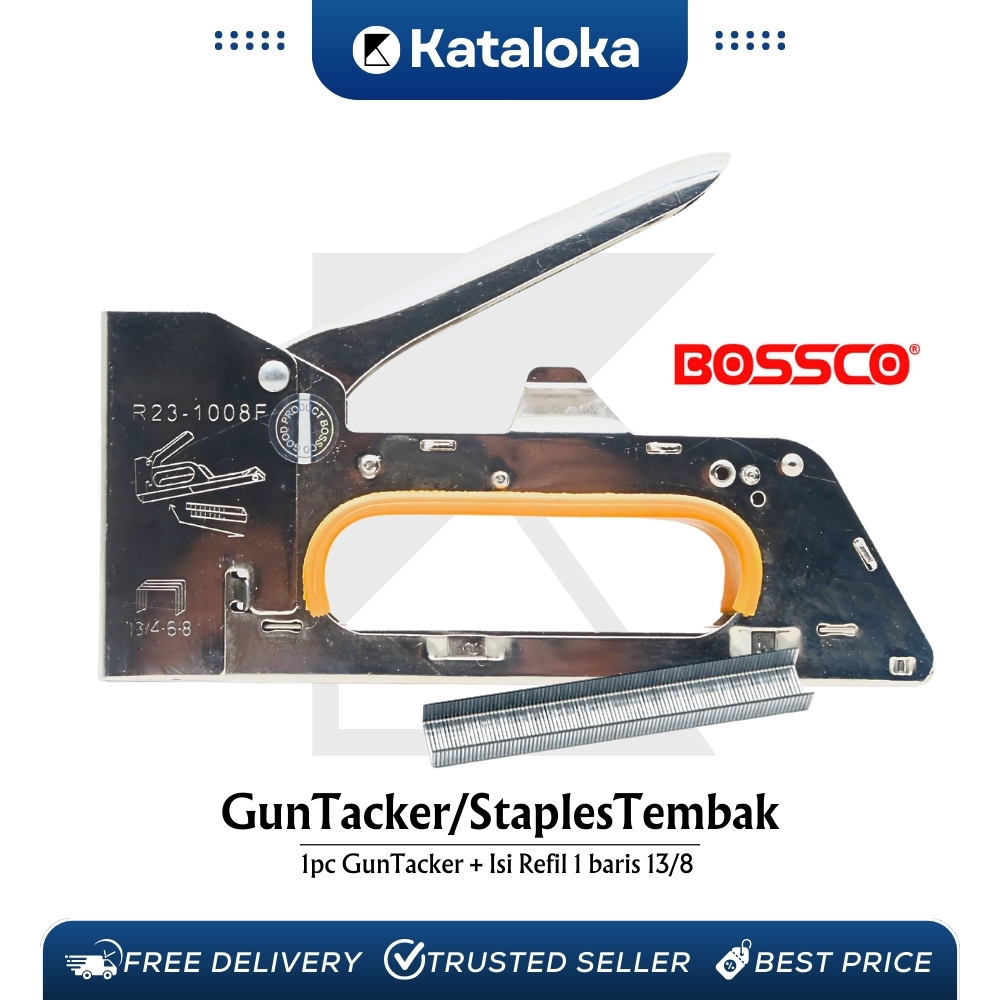 

Staples Tembak Gun Tacker BOSSCO + Isi atau Refil 13/8 Stapler Staples | Stepler Tembak BOSSCO | Stepler Gun BOSSCO | Stapler Tembak JEDI | Stapler Gun JEDI