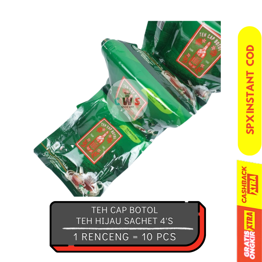 

TEH CAP BOTOL Celup Melati Teh Hijau Sachet - 1 Renceng / 10 Pcs