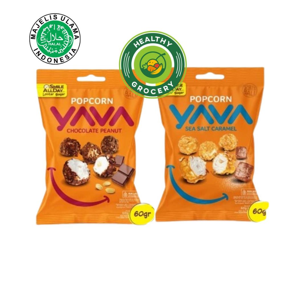 

YAVA Popcorn Chocolate Peanut 60gr / YAVA Popcorn Sea Salt Caramel 60gr