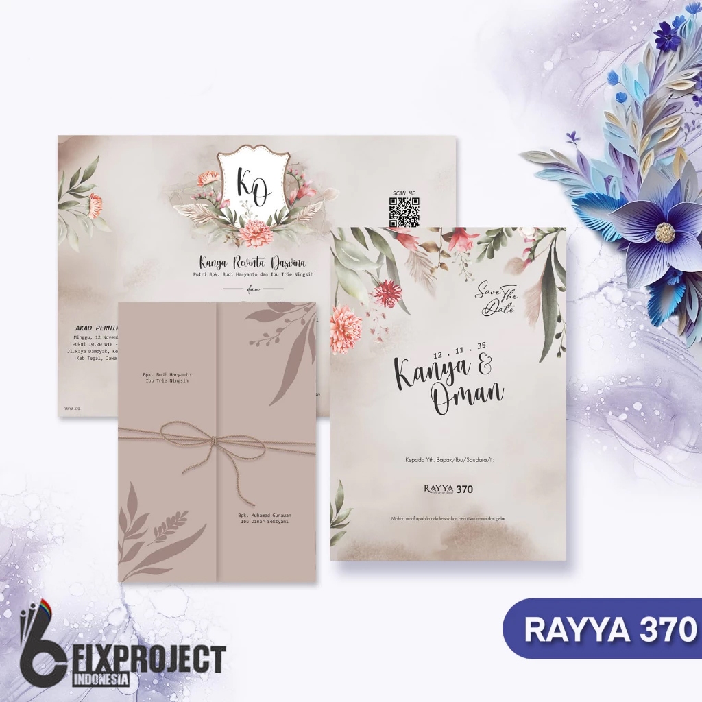 UNDANGAN PERNIKAHAN RAYYA 370 | CETAK UNDANGAN MURAH | RAYYA