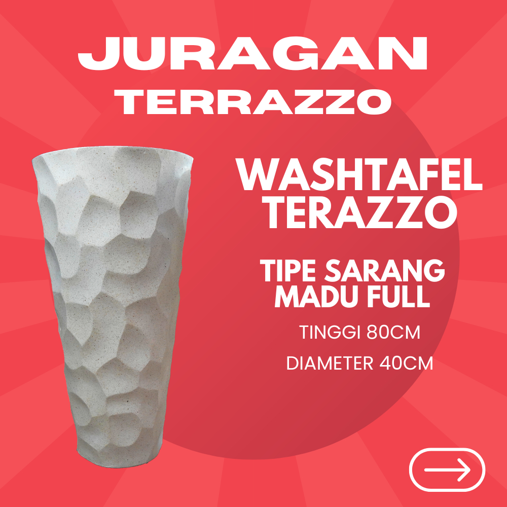JURAGAN_TERAZZO - WASTAFEL CUCI TANGAN WASTAFEL TERASO BALI MARMER MINIMALIS  PEDESTAL SARANG MADU