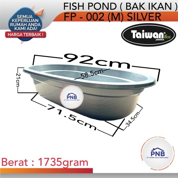 Bak Kolam Ikan / Fishpond Taiwan M SILVER (KHUSUS CARGO)