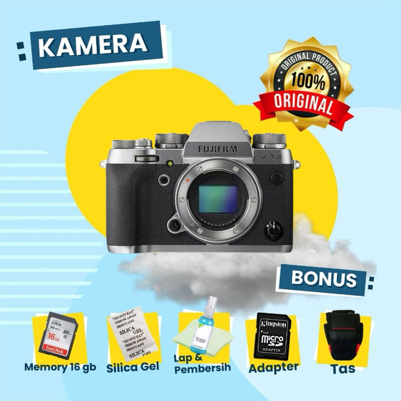 FUJIFILM X-T2 Body Only Second Kamera Mirroless Fuji XT2 Normal Garansi For Fotografer dan MUA