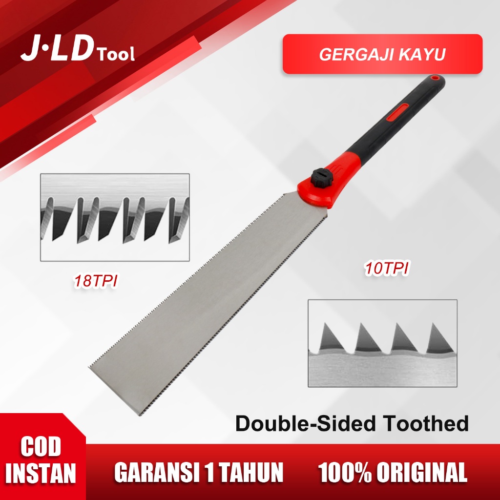 JLD 12Inch Gergaji Kayu Super Tajam 10TPI/18TPI Double Sided toothed muti-purpose saw Fiber Handle G