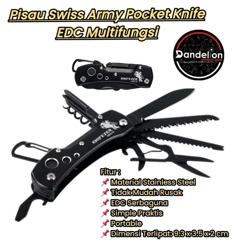 Pisau Swiss Army Pocket Knife EDC Multifungsi