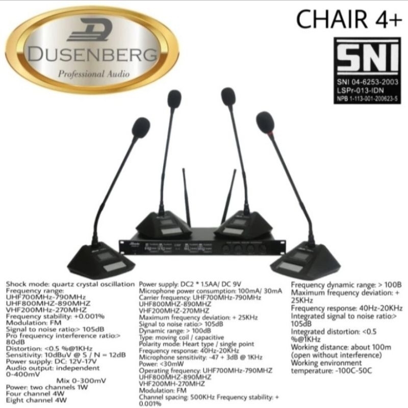 mic wireless conference dusenberg chair 4 / 4mic wireless