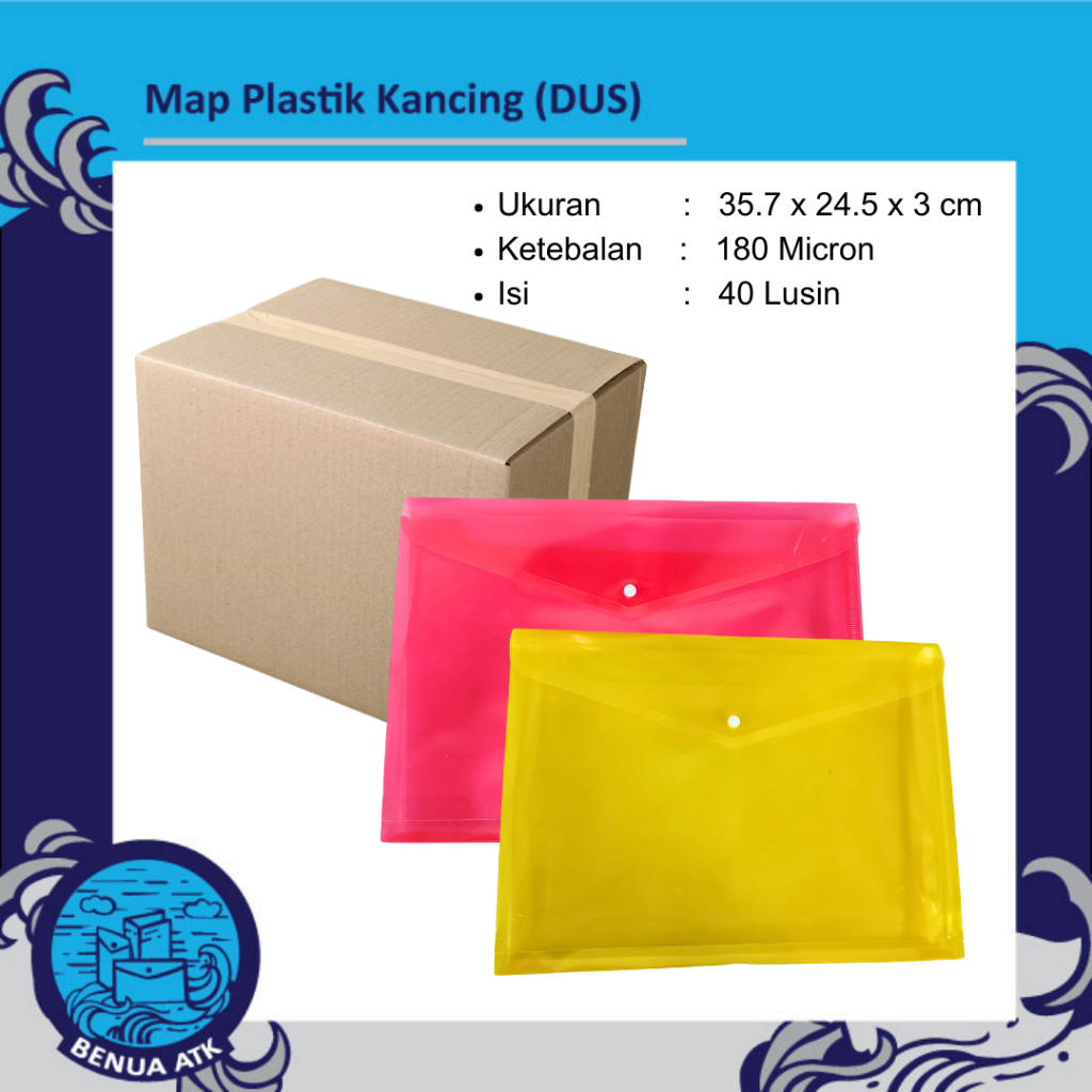 

CUCI GUDANG! Document Bag/ Map Plastik Kancing Folio (DUS)