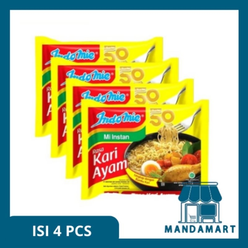 

Paket Bundling Indomie Mie Instant Kari Ayam Pcs Isi 4 - MandaMart