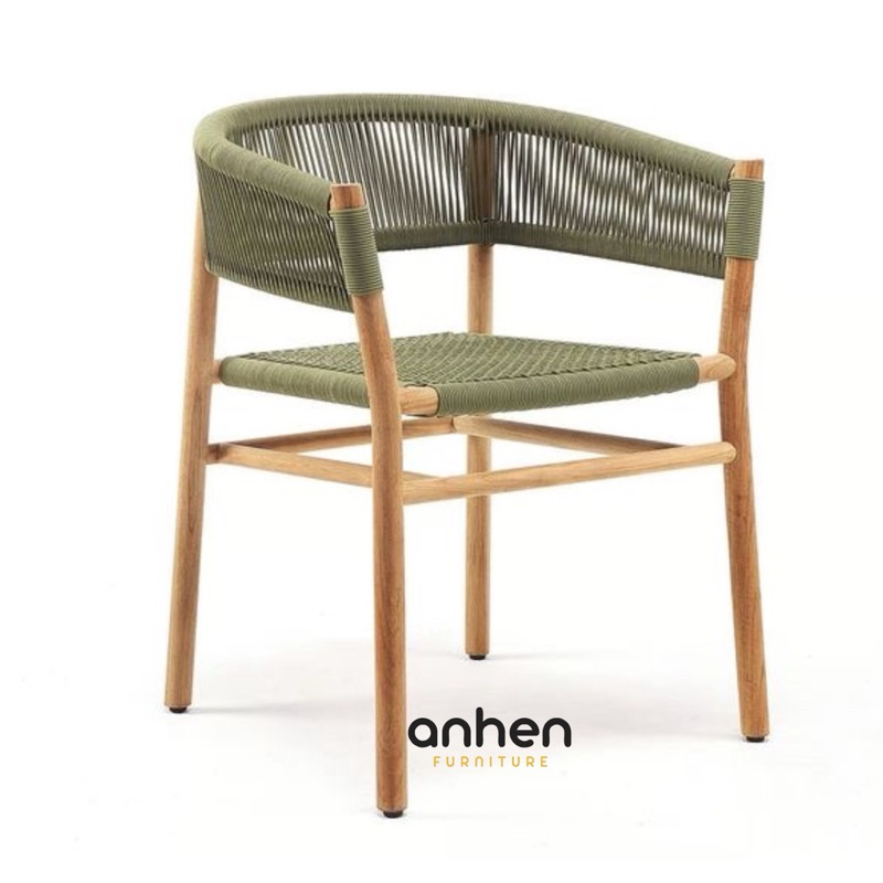 Kursi Cafe Jati Anyaman Tali Rope / Kursi Teras Jati Anyaman Tali Rope / Kursi Outdoor
