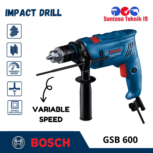 Bosch GSB 600 Mesin Bor Tembok 13 mm / Impact Drill 13mm Bor Tukang Original