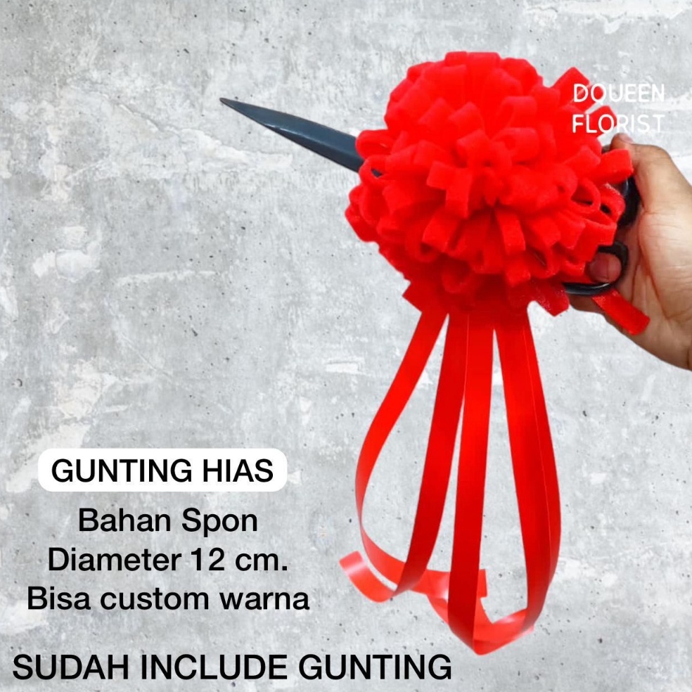 

ART L4D2 Pita peresmian gunting pita opening pita satin Tille merah set gunting pita grand opening set lengkap gunting peresmian siap pakai