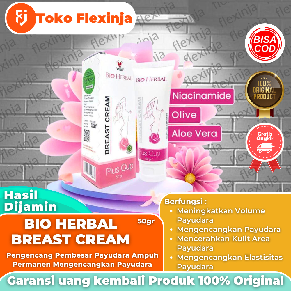 𝗕𝗣𝗢𝗠 BIO HERBAL BREAST CREAM PLUS CUP Pembesar Payudara Ampuh Permanen Breast Cream Pengencang Payud