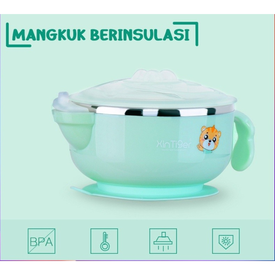 Mangkok Stainless / Mangkok Tutup Kedap Udara Mpasi Anak Bayi