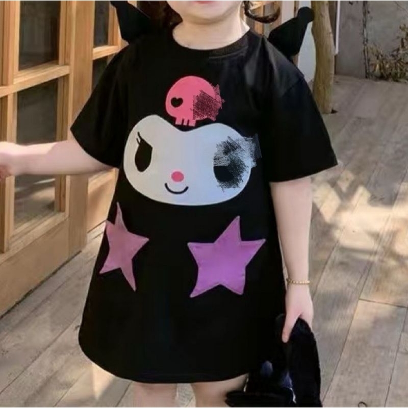 Dress Hitam Kuromi /Dress Anak Kuromi Hitam /Dress Anak Import /Dress Anak Cewek Import /Dress Hitam