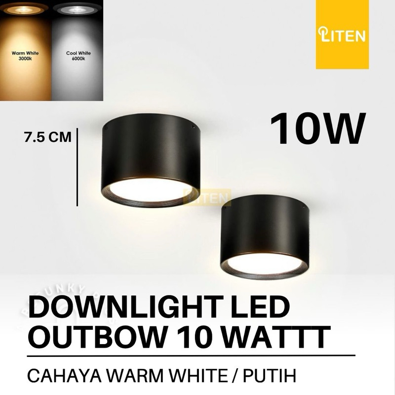 Lampu Downlight LED Outbow 10 watt Bulat Tebal 10w 4 Inch / Lampu Plafon Out bow Bulat