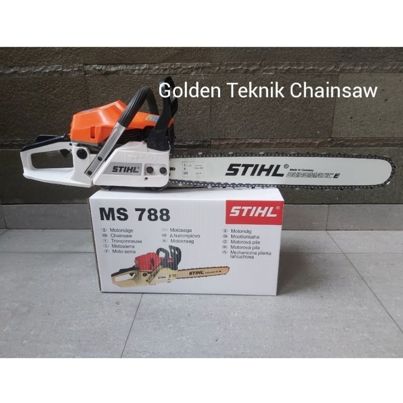 Mesin Chainsaw MS 788 + bar 22 inch dan rantai Fullset Mesin Senso Stihl MS 788 Bar 22 inch Lengkap