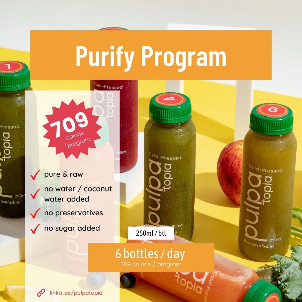 

PAKET DETOX Cold Pressed Juice Purify Cleanse - Juice Cleanse - Jus Sehat - Diet Detox PULPATOPIA