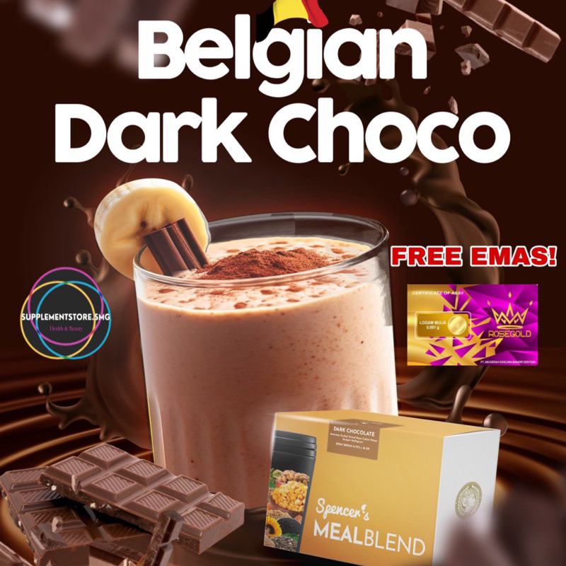 

(FREE GOLD+SHAKER!) PROMO SPENCERS MEALBLEND BELGIAN DARK CHOCO Meal Replacement Chia Almond Milk Pengganti SarapanN O