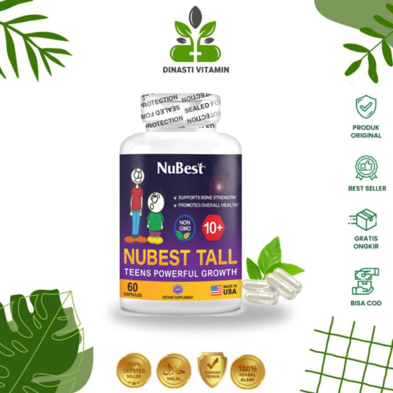 Nubest Tall 10+ Penambah Tinggi Badan Teenager 60 Capsules Original