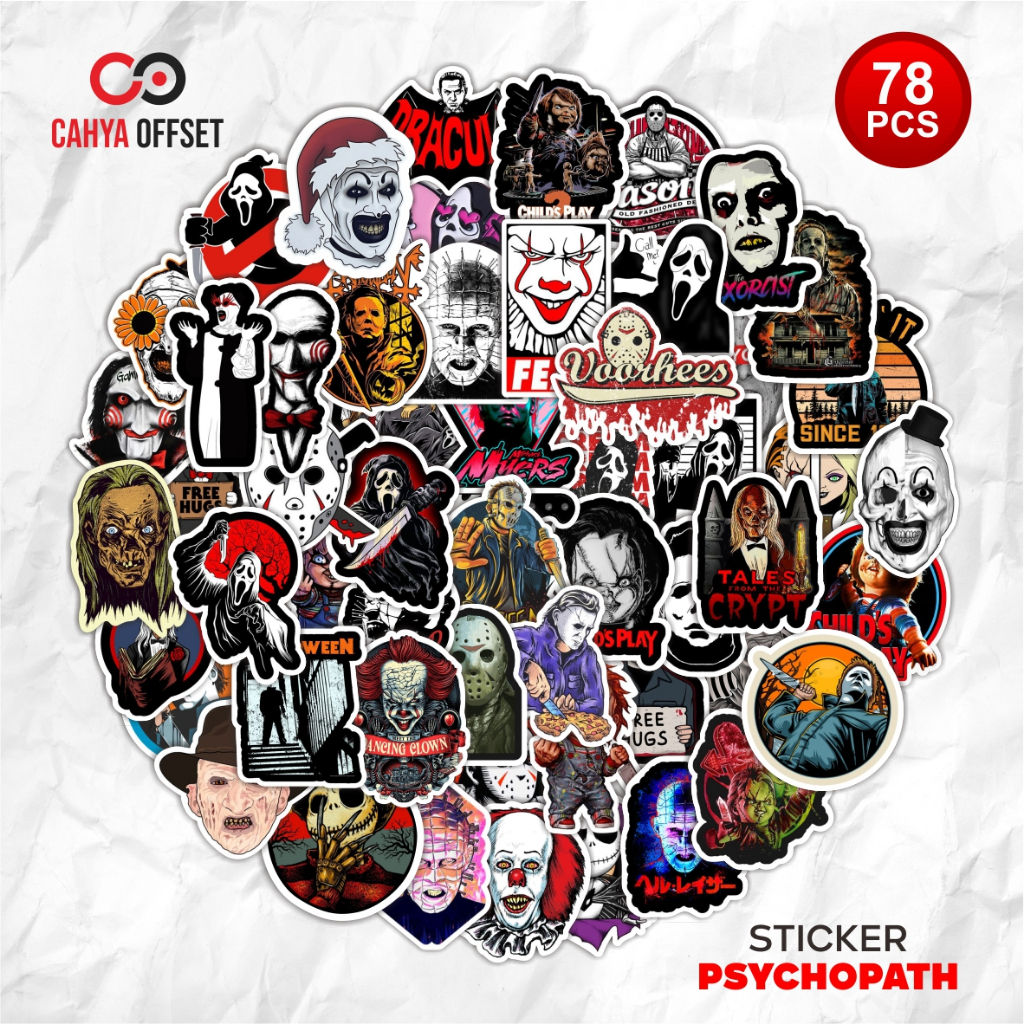 

12.12 COD Stiker Psychopath Unik & Keren Desain Eksklusif Anti Air Dekorasi Laptop Motor Ponsel Buku