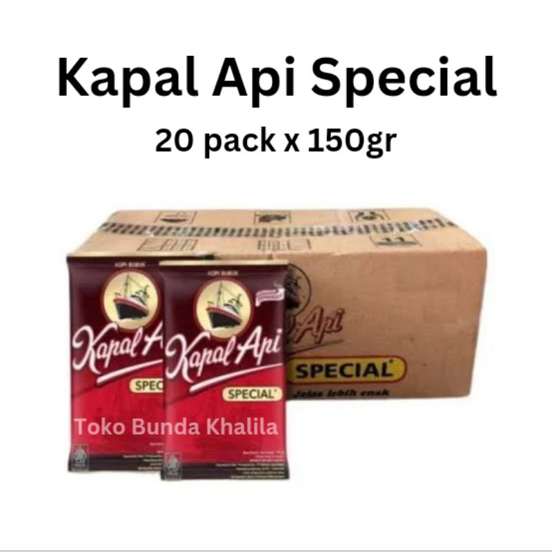 

[20 PACK x 150 GRAM] KOPI KAPAL API SPECIAL KEMASAN 150GR KARTONAN