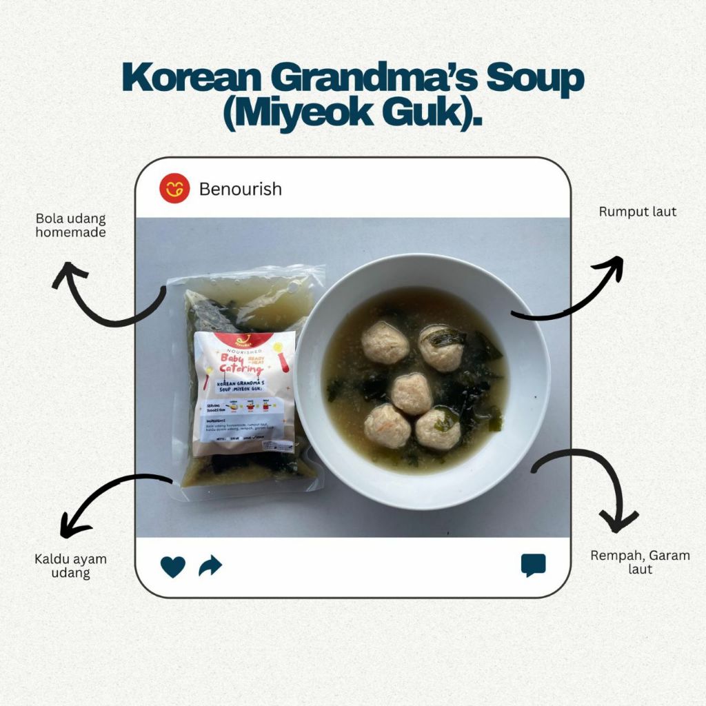 

Korean Grandma's Soup by Benourish Catering | Sup Bola Udang Rumput Lau