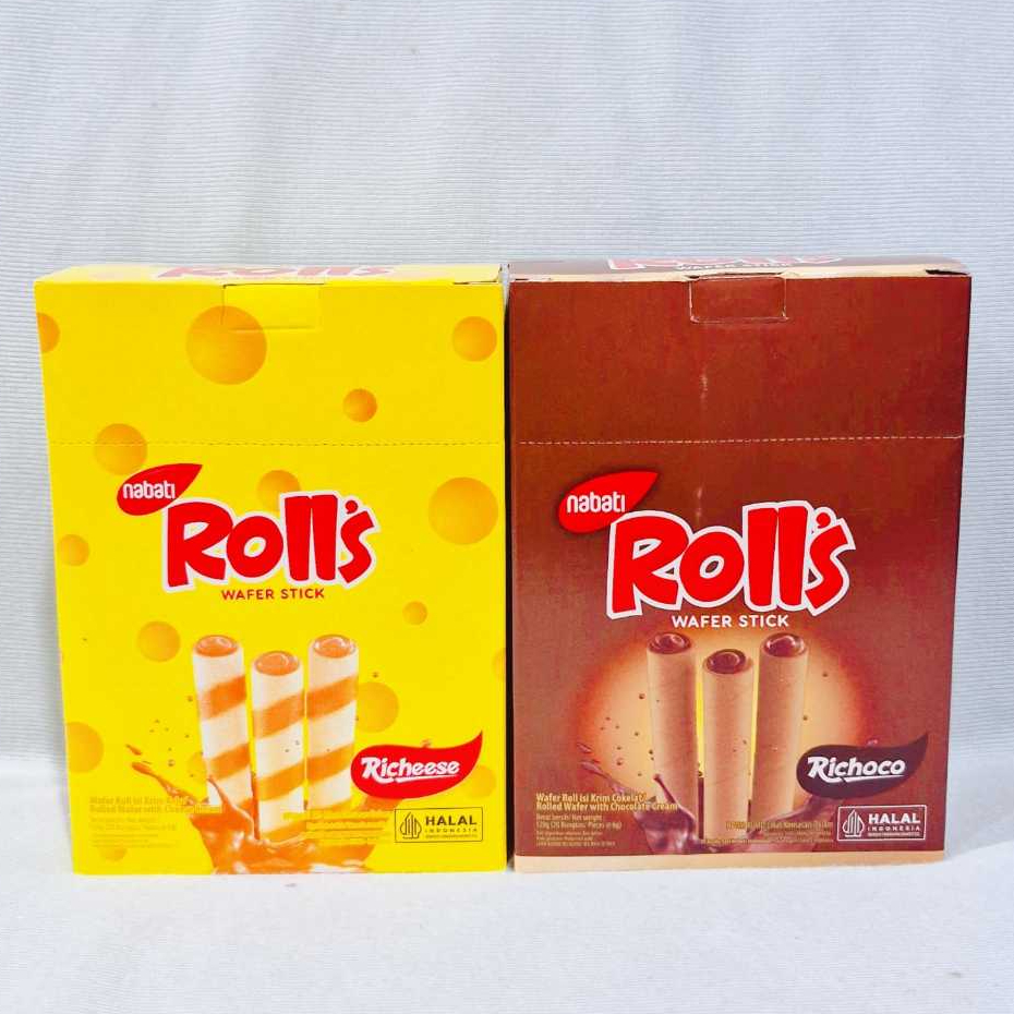 

Nabati Richeese Rolls Keju / Nabati Richoco Rolls Coklat (1 Box Isi 20 Pcs)